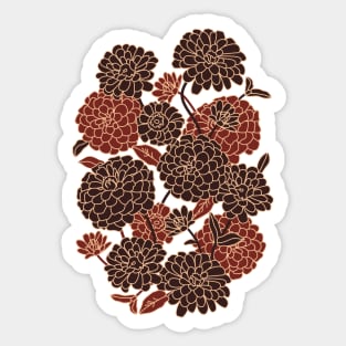 Zinnia Flower Pattern Sticker